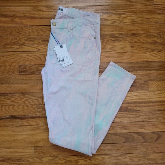 NWT PAIGE | Verdugo Ultra Skinny Mid Rise Patterned Jeans | Sz. 31 - Picture 3 of 11
